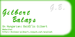 gilbert balazs business card